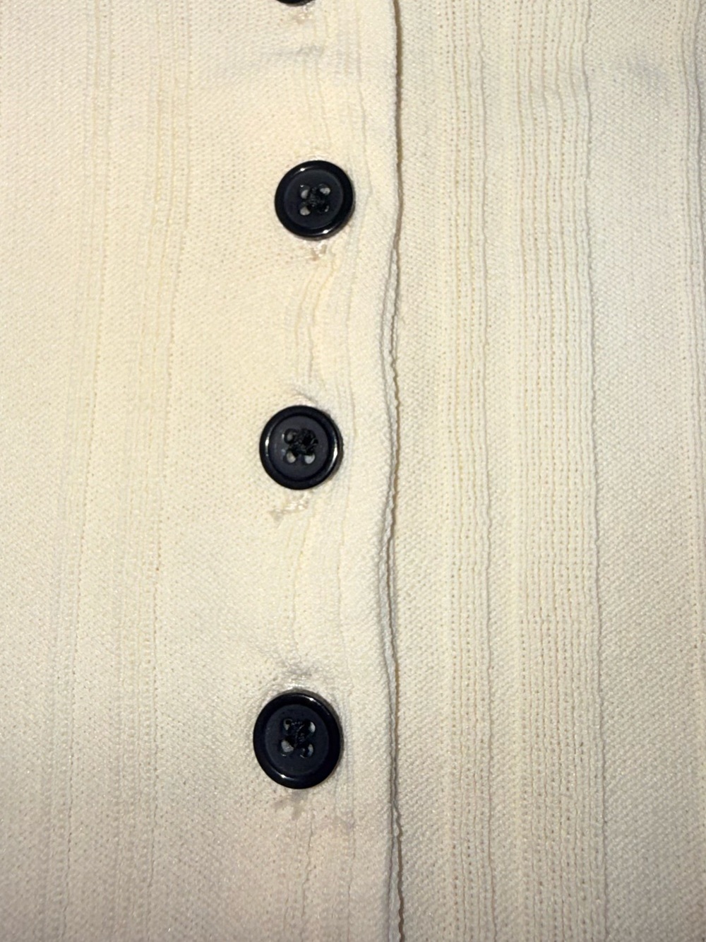 DISSH Cream Ribbed Button Front Long Sleeve Top Size M Cottagecore - Picture 8 of 8
